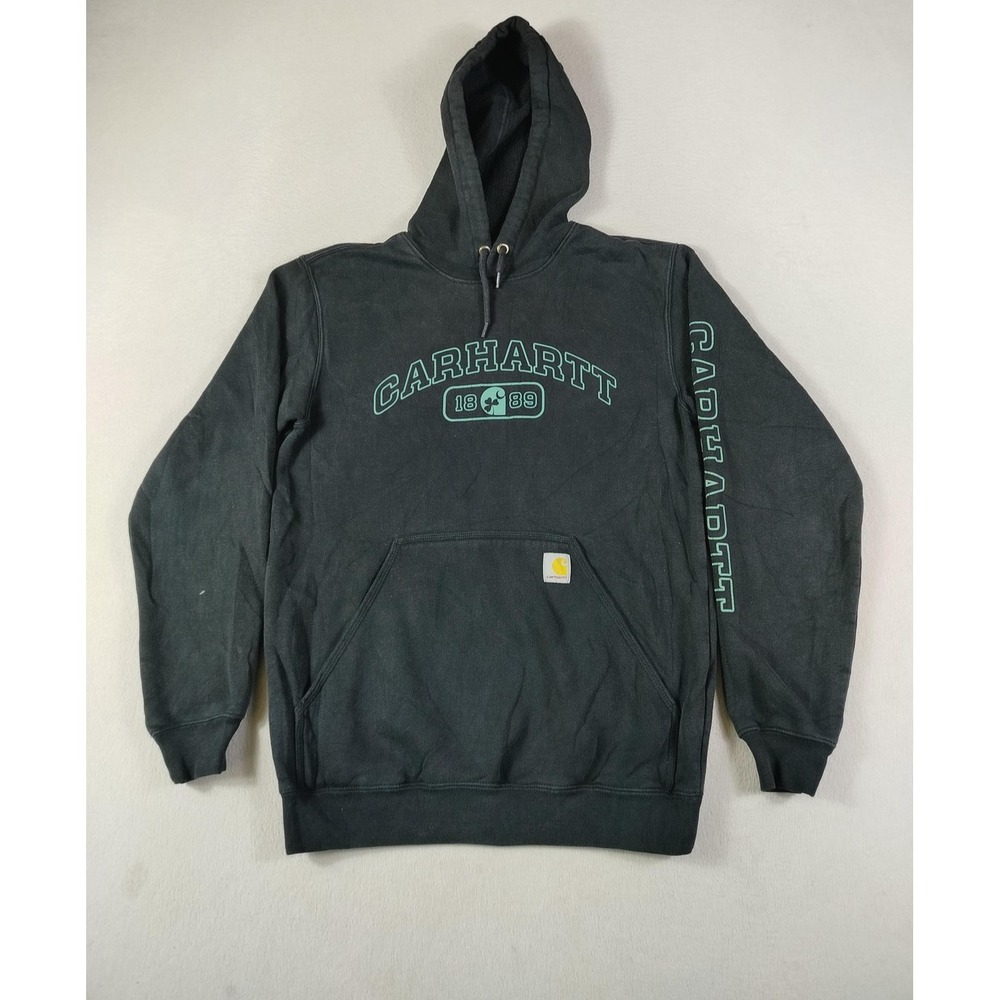 Carhartt Hoodie Sweatshirt Mens Small Black Shamrock‎ Loose Fit Discontinued